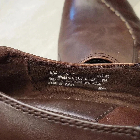 🛍Bass Tansey Slip On Block Heel‎ Leather Brown Womens Size 9M - Picture 6 of 7